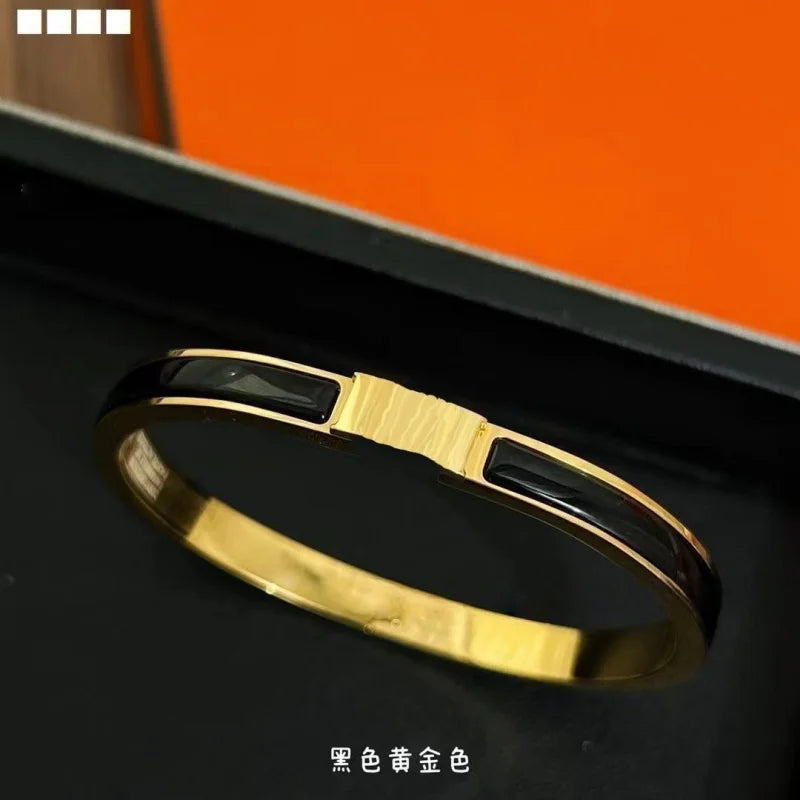 Luxury Fashion Stainless Steel Enamel Bracelet, Fashionable, Women's Festival Luxury, Colorful Jewelry Access 2025 Fashion Red