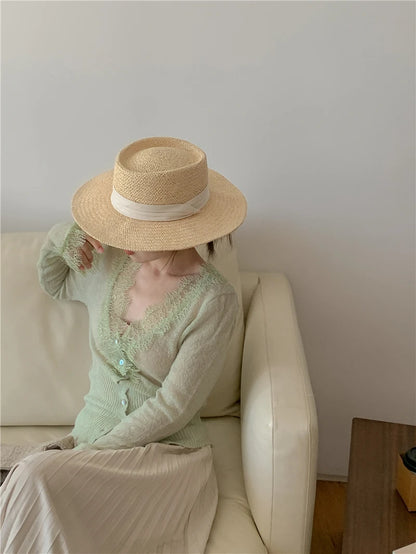 High-fashion Kawaii Botton Up Lace Patchwork Knitted Cardigan Women Autumn Winter Ladies Elegant Vintage Sweater Cheap Wholesale