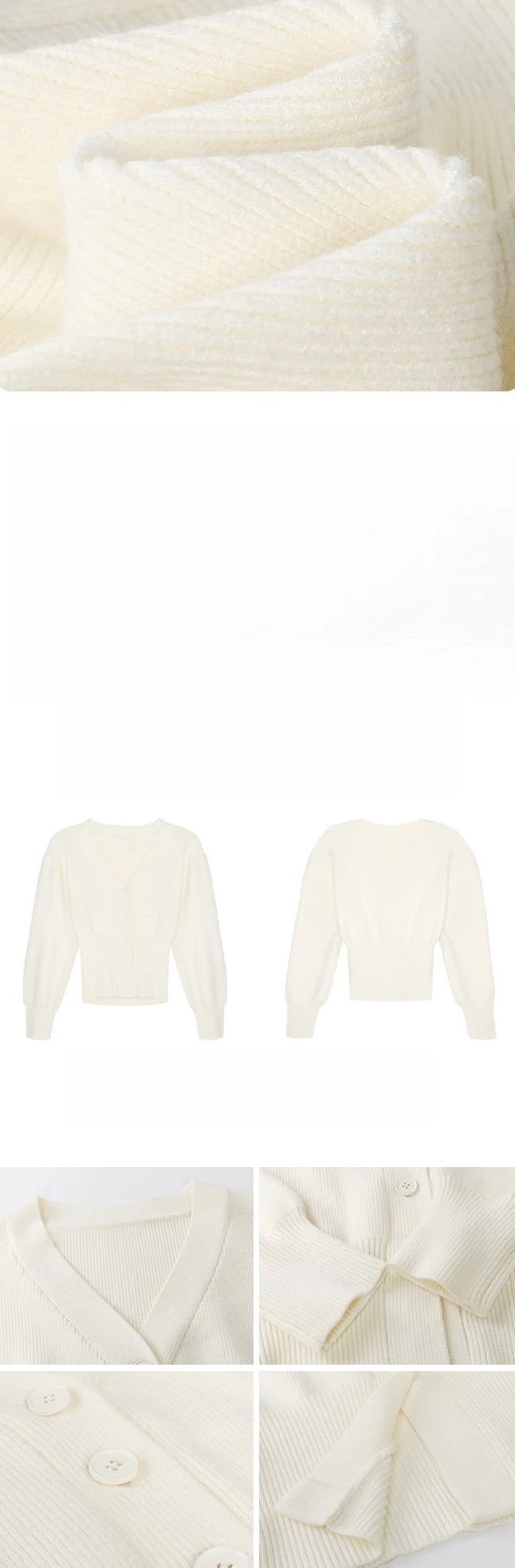 AOSSVIAO Knitted Casual Cardigan 2025 Autumn Winter Elegance Solid Color V-neck Sweater Unique and Niche Slim Fit Tops Badiee Stylez