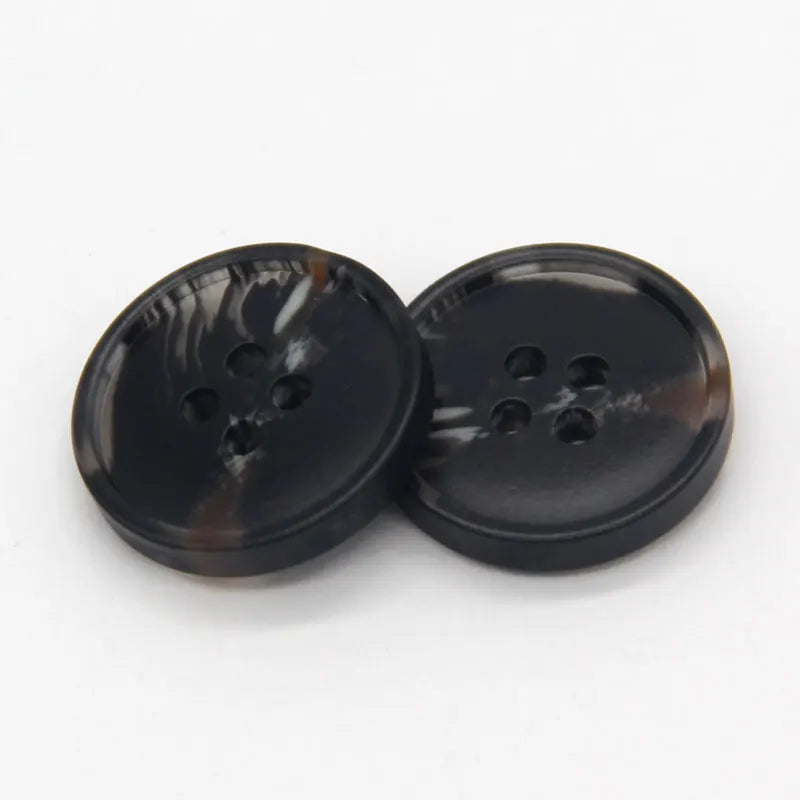 HENGC 15mm 20mm Round Resin Horn Pattern Black Buttons For Sewing Vintage Men Suit Blazer Coat Windbreaker DIY Crafts Wholesale