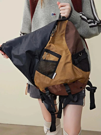 New Y2k Portable Light Nylon Crossbody Bag Trendy Rucksack Travel Shoulder Bag Casual knapsack Outdoor Sports Unisex Chest Packs