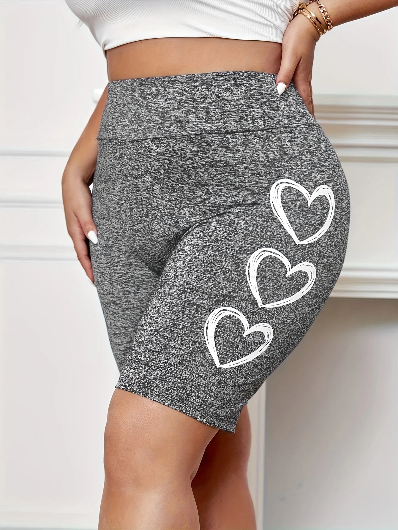 Plus Size 1XL-5XL New Women's Printed Tight Sports Shorts, Women's Loose and Personalized Printed New Style