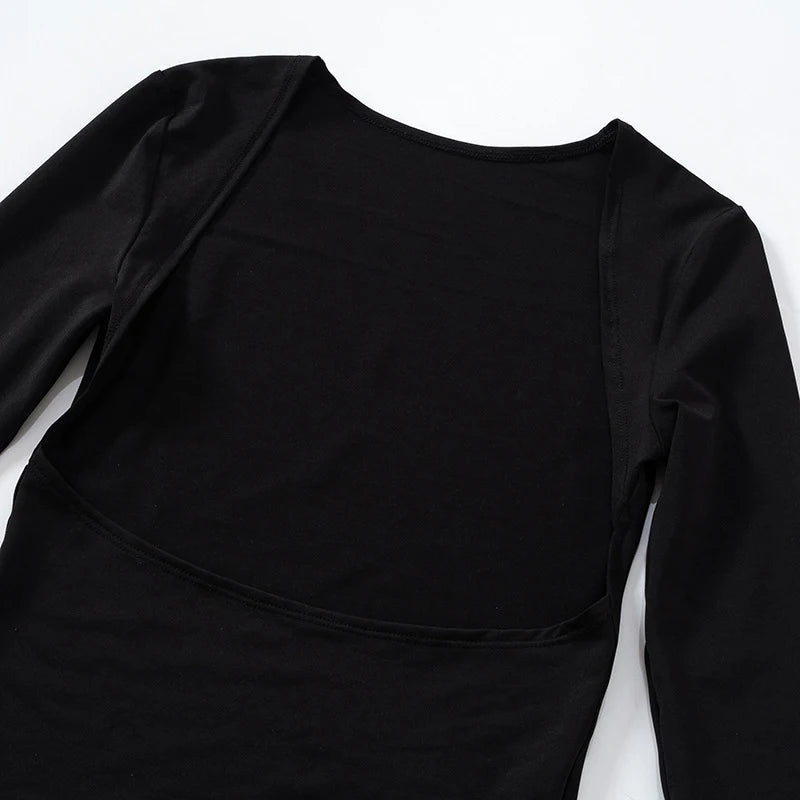 Backless Short Sleeve Blue Y2K Crop Top Women Casual O Neck Summer T Shirts Sexy Vintage Cut Out