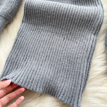 SINGREINY Autumn Knitwear Bodycon Dress Diagonal Collar High Elastic Slim Fit Design Female Light Luxury Solid Sweater Dress