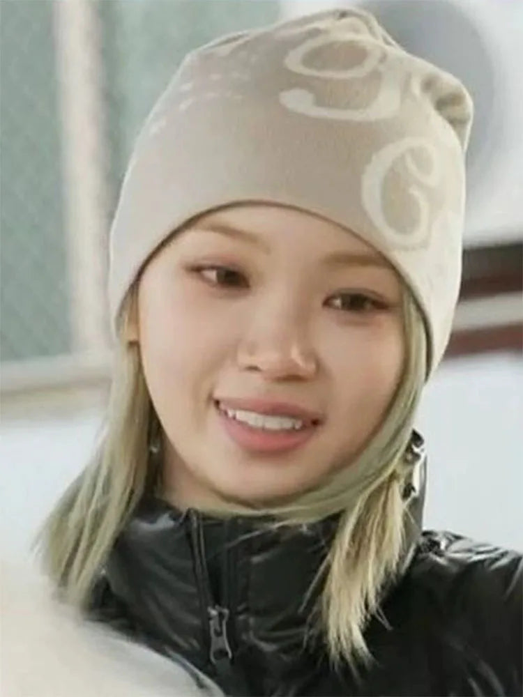 Women's Beanie Korean Wnter Knit Hip Hop Vintage Gothic Kpop Y2k Hats Streetwear Wool Caps Fashion Aesthetic Unisex Accessories