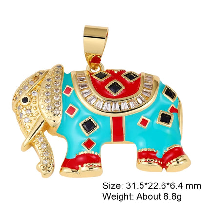 Juya Handmade Luxury Rainbow Zirconia 18K Gold Plated Decoration Snake Charms For DIY Fashion Talisman Jewelry Making Supplies Gold 9 CHINA