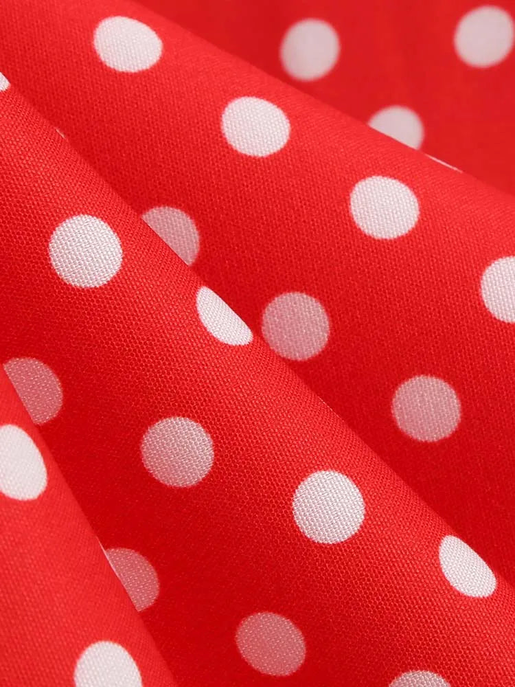 Off the Shoulder Elegant Vintage Party Dress Women Summer Polka Dot Ruffles A Line Midi Dresses