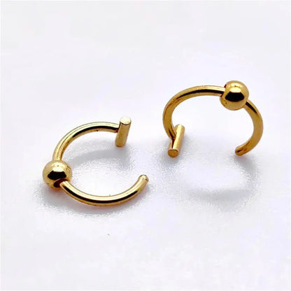 2/4Pcs 18G 316L Stainless Steel Fake Lip Rings for Women Men, Fake Septum Nose Ring Clip On Lip Ring Fake Piercing Jewelry B3-2pcs-Golden CHINA