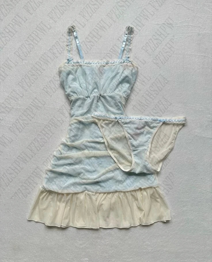 Sweet Y2K Woman Fashion Cute Clothing Dress Artsy Maiden Harajuku Sundress Aesthetic Chic Daily Fairy tale Classic Vintage Frock Blue