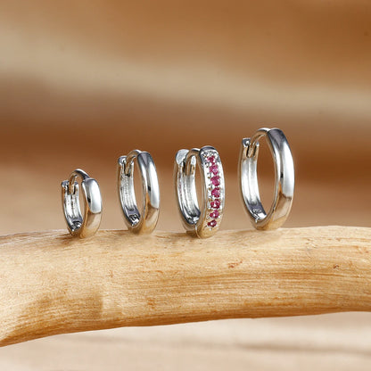 4PCS Set Stainless Steel Huggie Minimal Hoop Earrings 6/8/10mm Crystal Zirconia Helix Tragus Cartilage Earrings Piercing Jewelry Badiee Stylez