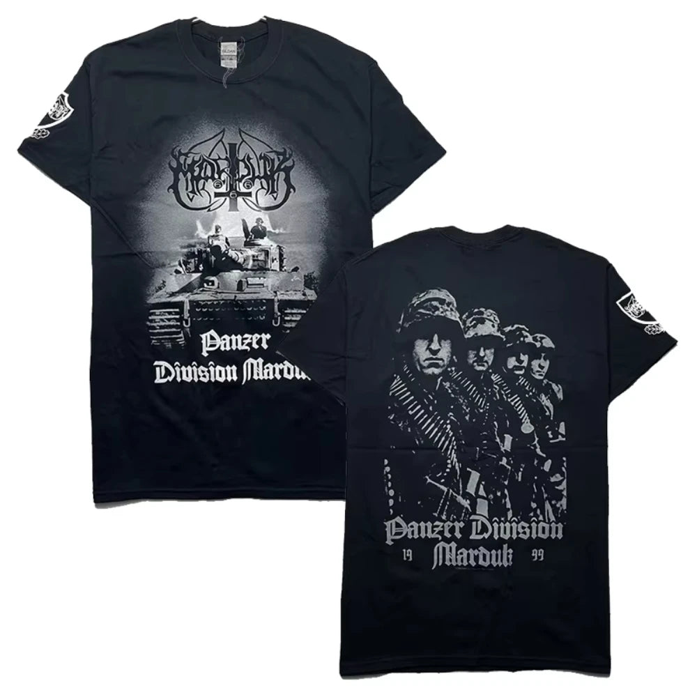 MARDUK Panzer1999 Black Metal Band Casual Sporty Light-Luxury Men's T-Shirts Men's and Women's Short Sleeves & Couple Styles