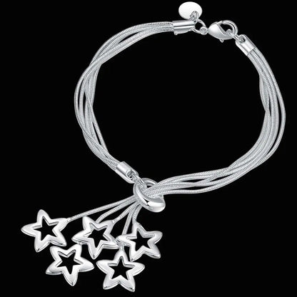 New High quality 925 Sterling Silver 4MM Women Men chain Male Twisted Rope Bracelets Fashion Silver Jewelry H153