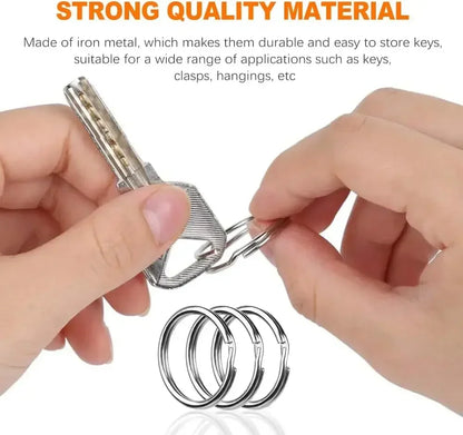 20/100pcs Stainless Steel Polished Key Ring Key Chain 25mm Round Flat Round Split Keychain Metal Blank Circle For DIY Findings