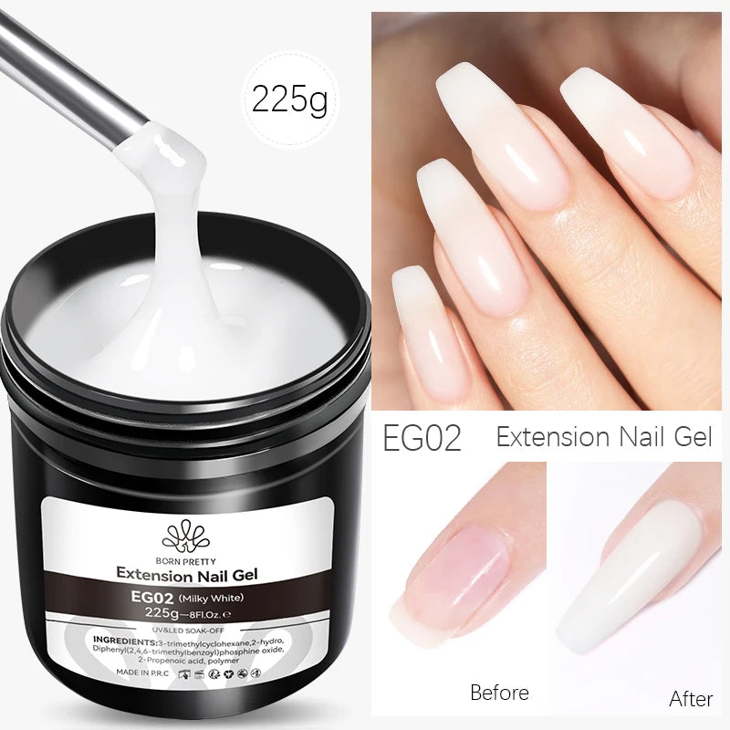 BORN PRETTY 250g Translucent Jelly Red Nude Gel Nail Polish Winter Autumn Manicure Soak Off UV LED Nail Art Gel Christmas Red 225g Extension02