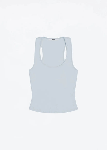 Tank Classic X-shaped Backless Baby Blue and Misty Gray Multi-color Comfortable Elastic Waist Tight Fit Backless Top Baby Blue