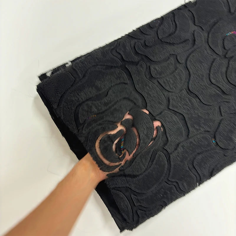 Latest French Brocade Jacquard Tulle Lace Fabric 2024High Quality African Gilding Satin Lace Fabric For Women Wedding Dress Sew