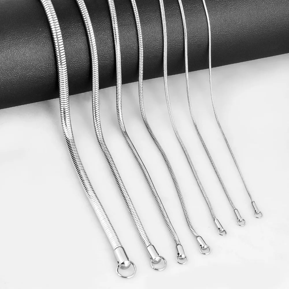 1 piece Stainless steel Round Snake Chain Pendant Necklace For Men Women Necklace Jewelry Badiee Stylez
