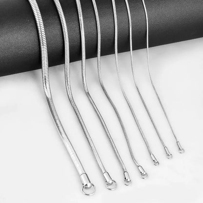 1 piece Stainless steel Round Snake Chain Pendant Necklace For Men Women Necklace Jewelry Badiee Stylez