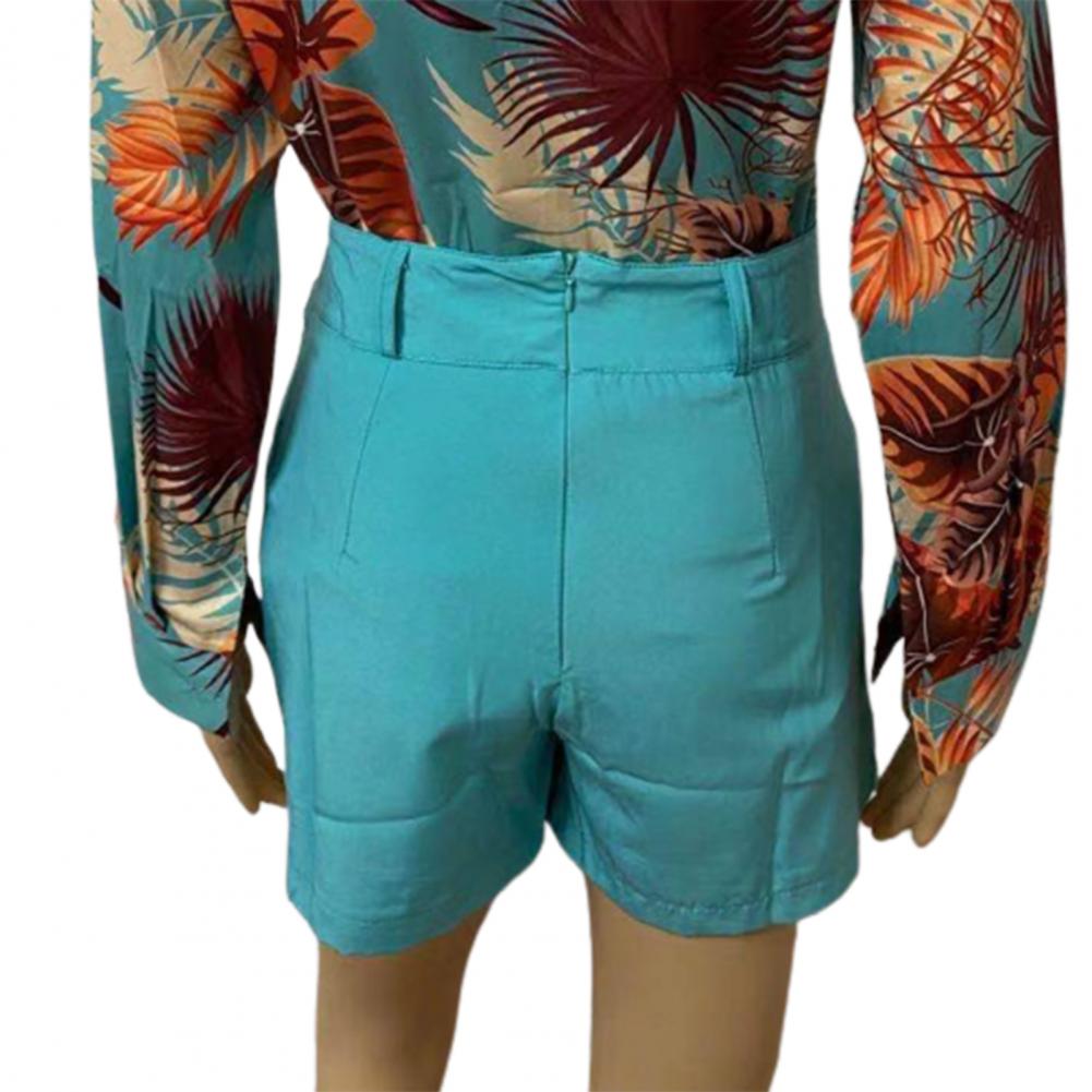 Summer Office Lady Shorts High Waist Solid Color Back Zipper Skinny Hot Pants Fashion Slim Suit A- line Women Shorts Streetwear