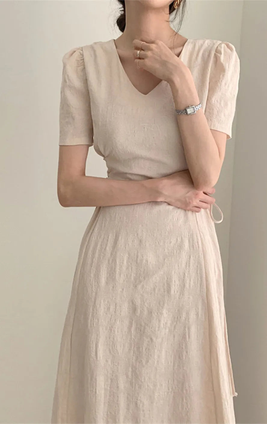 Cotton Linen Dress Long New Hot Sales Woman Short Sleeve Solid Retro Vintage Long Dresses