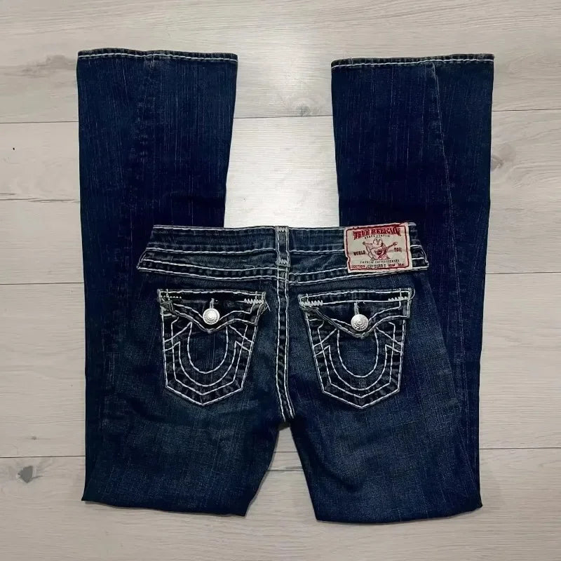 2025 Harajuku Y2K New Buddha High waist Super T Bootcut Jeans Flared Jeans Street Denim Pants High Waist Straight Leg Wide Leg