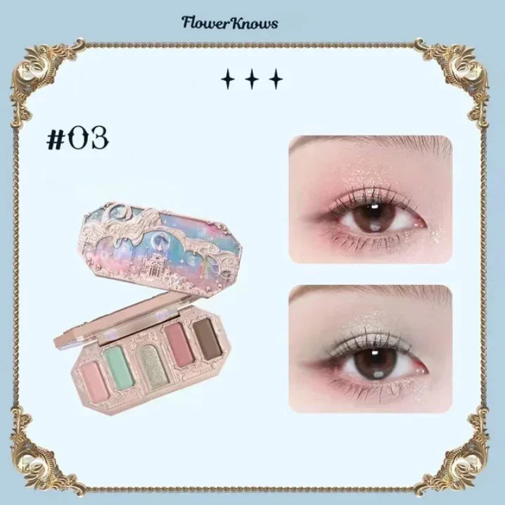 Flower Knows Moonlight Mermaid Eyeshadow Palette 8-Color Matte Shimmer Glitter Eye Makeup Cosmetics Women Beauty Eye Shadow 03 CHINA