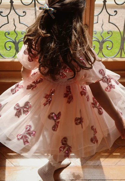 2025 Girls Party Princess Dress KS Kids Sequin Mesh Dresses Girl Full Print Dress Carnival Party Baby Cute Skirt Children Gifts