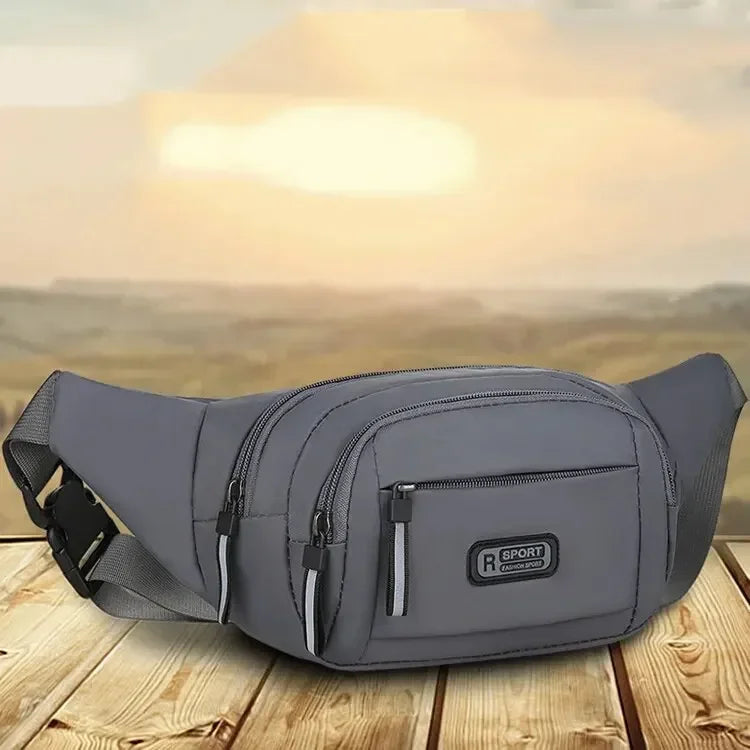 Men Canvas Fit Waistpack Mobile Fanny Waist Packs Men's Sports Outdoor Leisure Running Anti Theft Ultra Thin Invisible Waist Bag