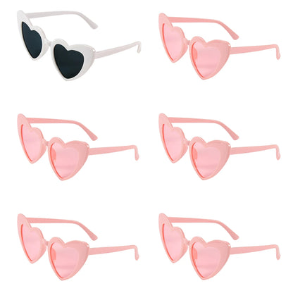 6pcs Bachelorette Party Sunglasses Wedding Bridal Shower Decoration Pink White Heart Glasses Bridesmaid Gifts Hen Party Supplies