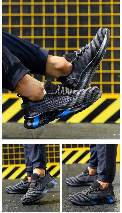 Men Work Safety Shoes Anti-puncture Working Sneakers Male Indestructible Work Shoes Men Boots Lightweight Men Shoes Safety Boots - Badiee Stylez