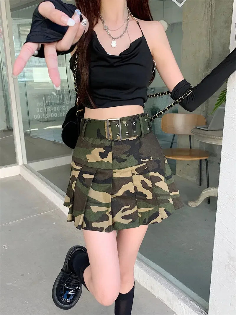 Short Mini High Waist Gyaru Skirts for Women Pleated Pleat Quality Modest Premium Aesthetic Stylish Y2k Vintage V Woman Skirt
