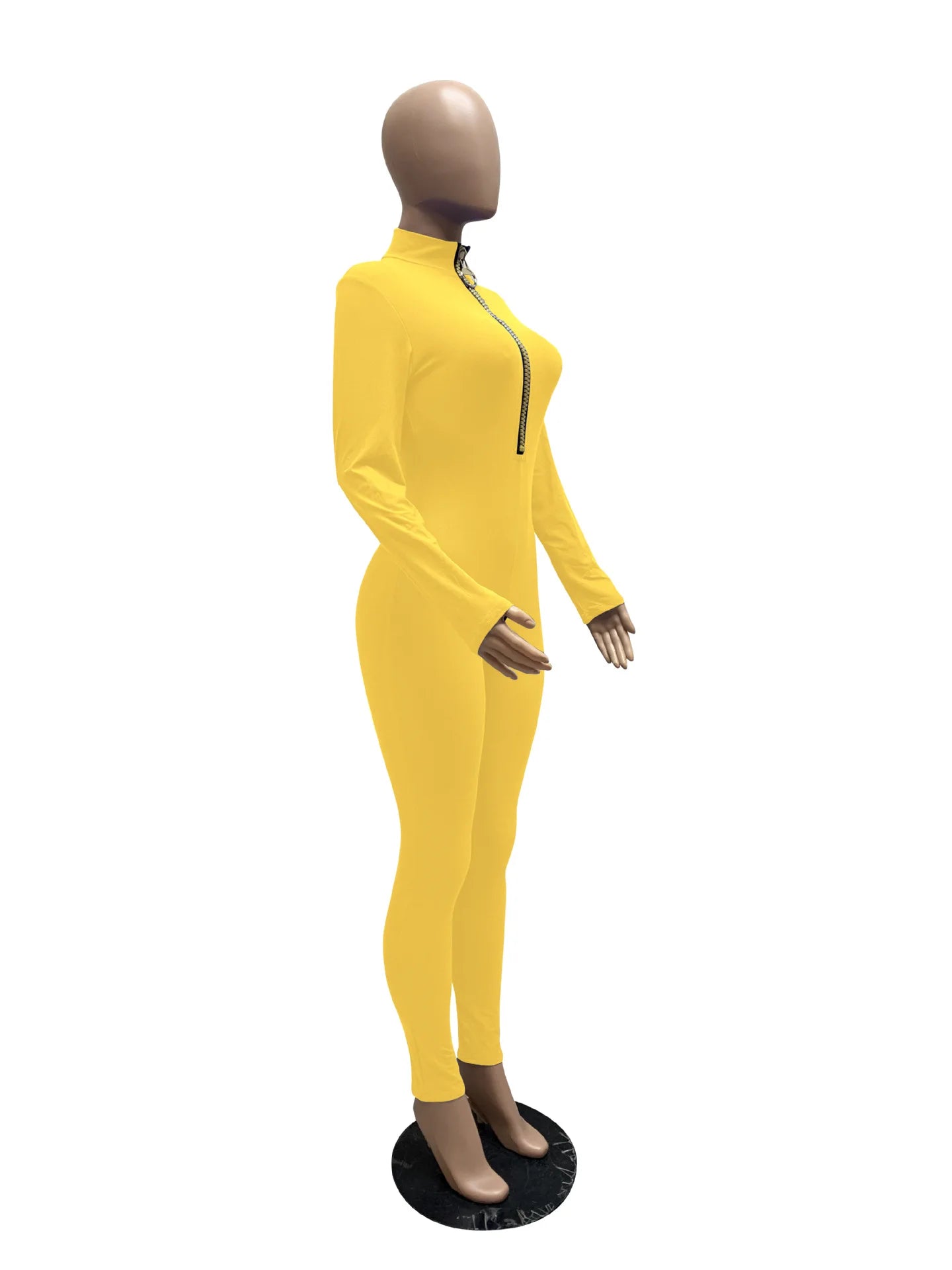 Women's Bodycon One-piece Jumpsuit Long Sleeved Big Zipper Female Casual Sport Workout Skinny Activity Wear Overalls Tops Badiee Stylez