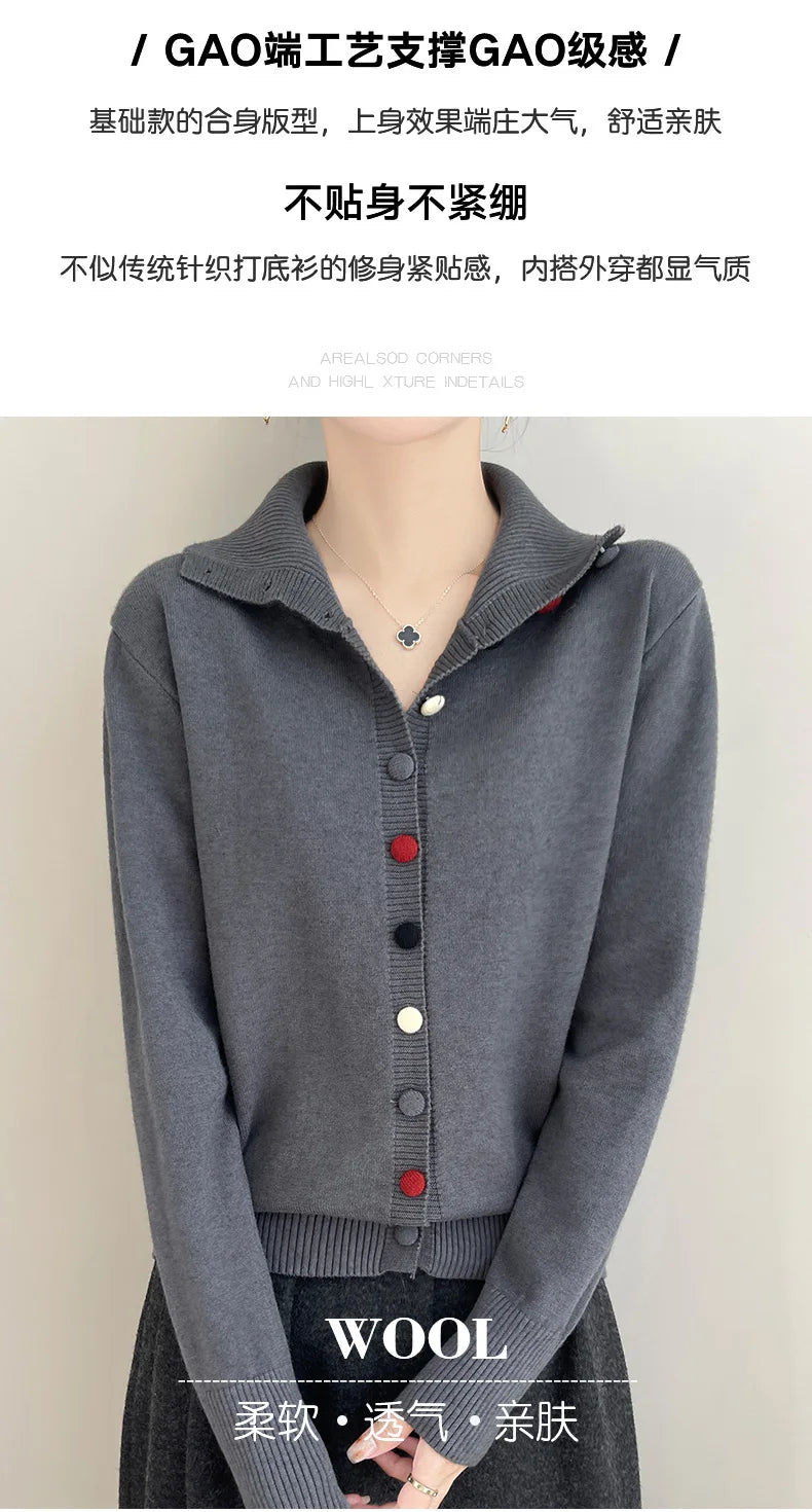 2024 New Cashmere Cardigan Women Long Sleeve Sweaters Cashmere Cardigan Autumn Winter Women Knitwear Fashion Coat