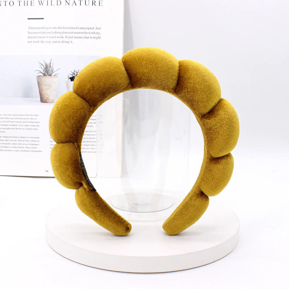 Sponge Spa Headband Velvet Washing Face Wide Padded Headband Skin Care Makeup Removal Shower for Women Girls Hair Accessories