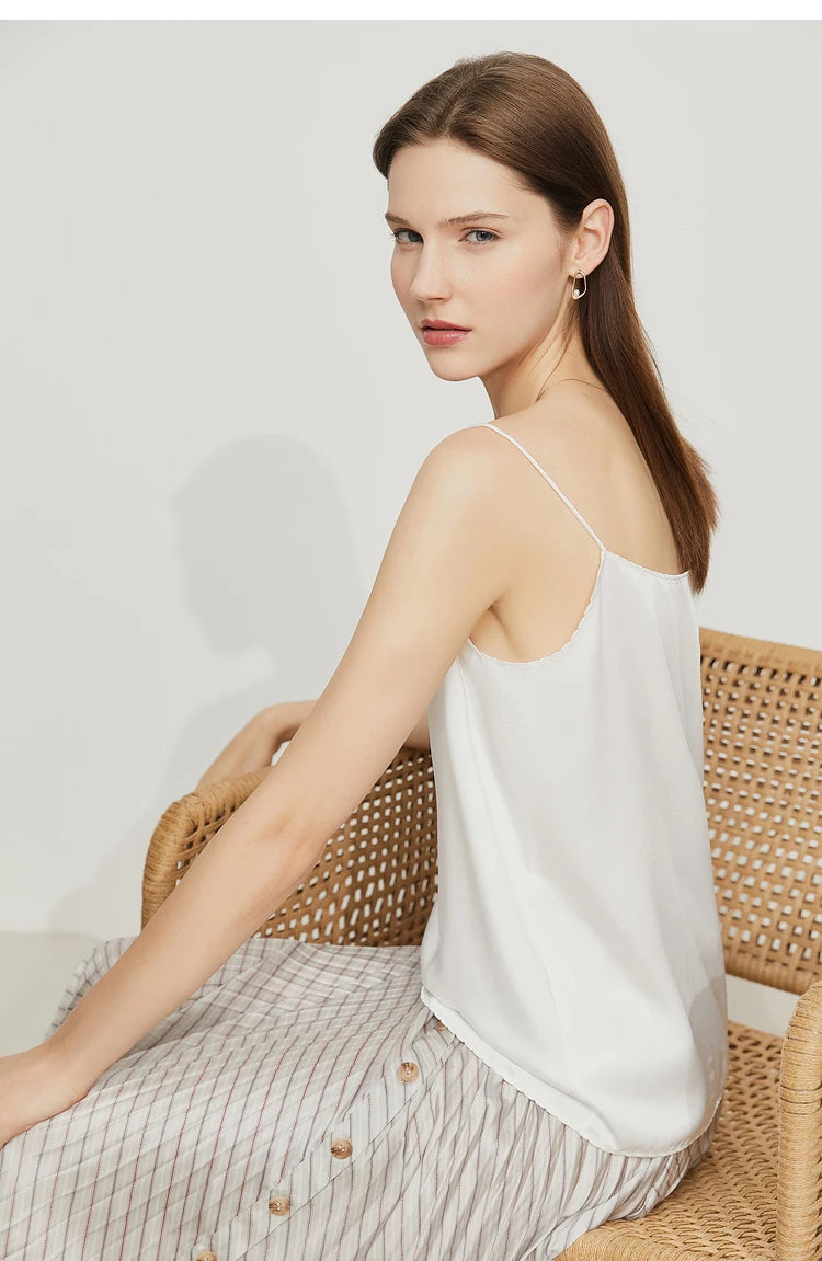 AMII Minimalism Sleeveless Top Women 2024 Summer New Camisole&Vest Office Lady Straight Chiffon Casual Female Clothing 12140330