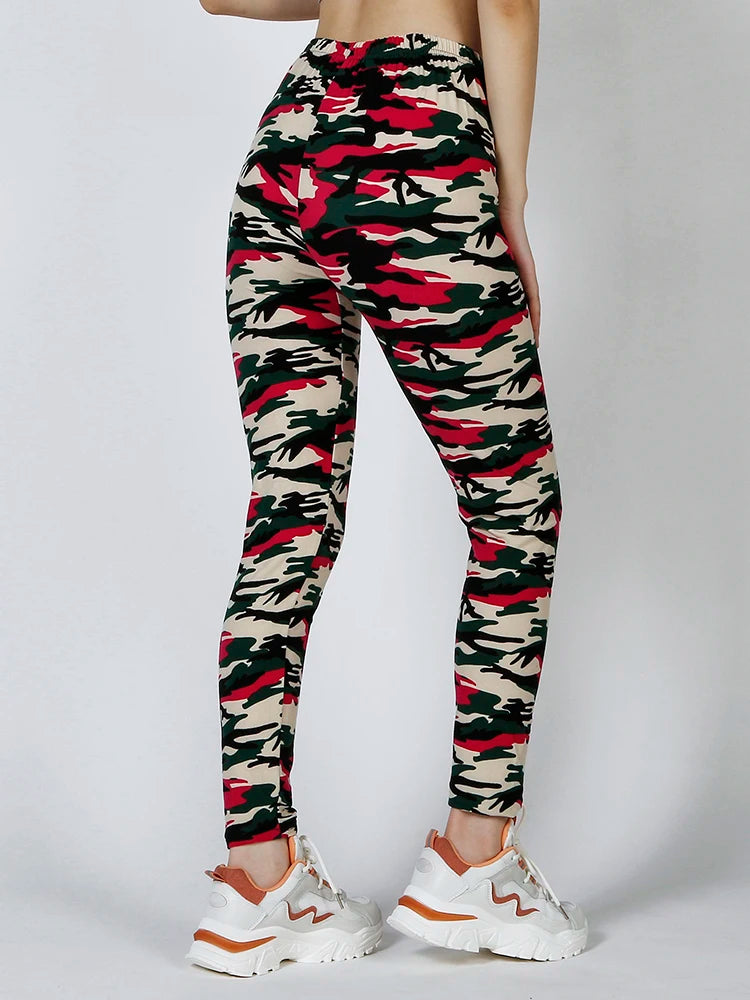 Women Fashion Camouflage Leggings Sexy Print Femme Push Up Pants Casual Camo Sport Workout Fitness Legging