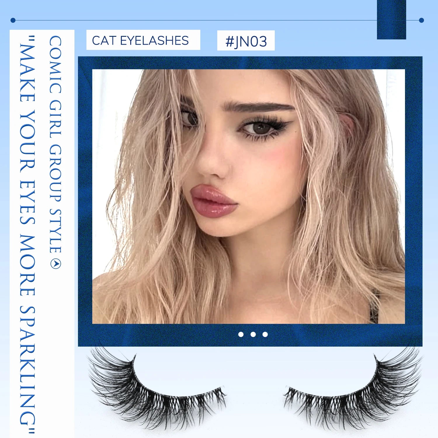 GROINNEYA Cat Eye Lashes Natural Fluffy False Lashes With Winged Ends For Extended Natural Look Soft Clear Stem Lashes Makeup