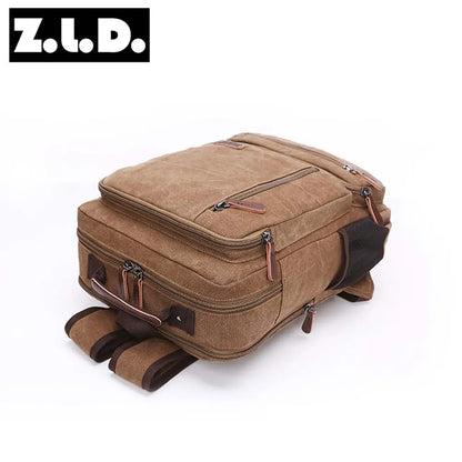 Vintage Canvas Backpack Men Large Capacity Travel Shoulder Bag High Quality Students Bag Male notebook 15 inch Laptop Backpack