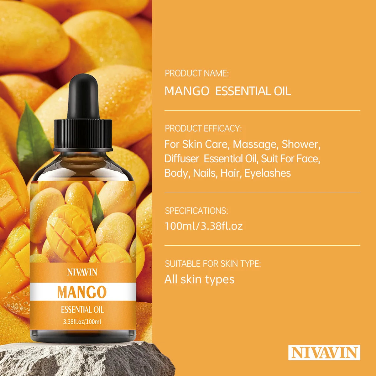 30ml/60ml/100ml mango essential oil is suitable for facial hydration, moisturizing, hair care, skin care, and perfume making - Badiee Stylez