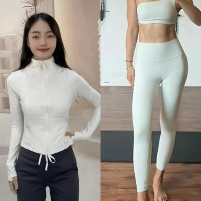 2025 Gold Label Short Sport Jacket Set Women's Yoga Clothes Slimming Fitness Jacket Active Wear Exercise Clothing Female Badiee Stylez