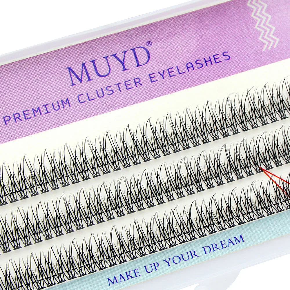 MUYD 120pcs Premium Mink Individual Fishtail Eyelash Extension Natural 3D Cluster Eyelashes Professional Makeup Flared Lashes