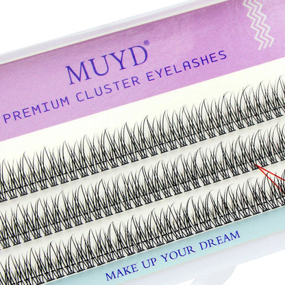 MUYD 120pcs Premium Mink Individual Fishtail Eyelash Extension Natural 3D Cluster Eyelashes Professional Makeup Flared Lashes
