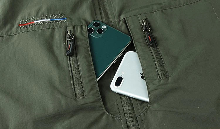 Men's Summer vest 2024 Thin Style Multi Pocket Waterproof Durable Large Size Casual Outdoor Travel Vest Men's Sleeveless Jacket