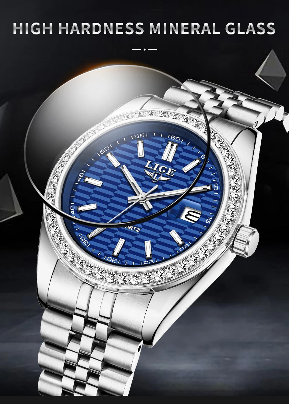 Relogio LIGE Women's Watch Luxury Fashion Quartz Ladies clock Stainless Steel Waterproof Calendar Watch for Women montre femme