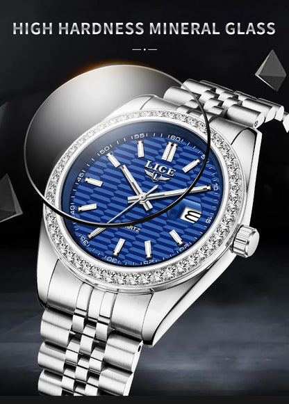 Relogio LIGE Women's Watch Luxury Fashion Quartz Ladies clock Stainless Steel Waterproof Calendar Watch for Women montre femme