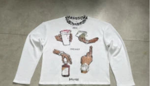 Hip-hop American Casual Y2k Harajuku Pullover Fun Letter Printing Niche Personalized Design Long-sleeved T-shirt Top Streetwear 2