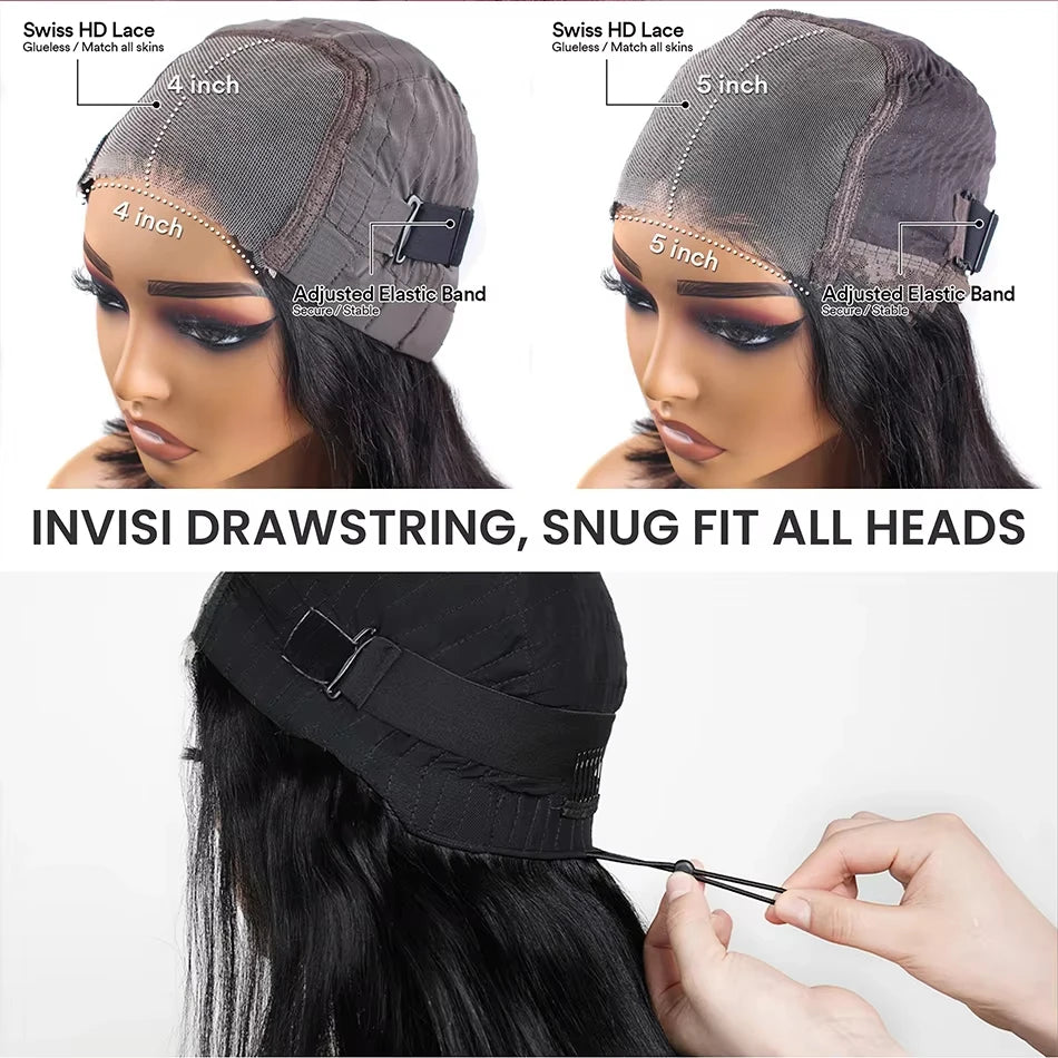 Glueless Hd Lace Human Hair Bone Straight Lace Front Wigs 4x4 5x5 Pre-Cut Lace Wig Human Hair Lace Closure Wig For Black Women Badiee Stylez