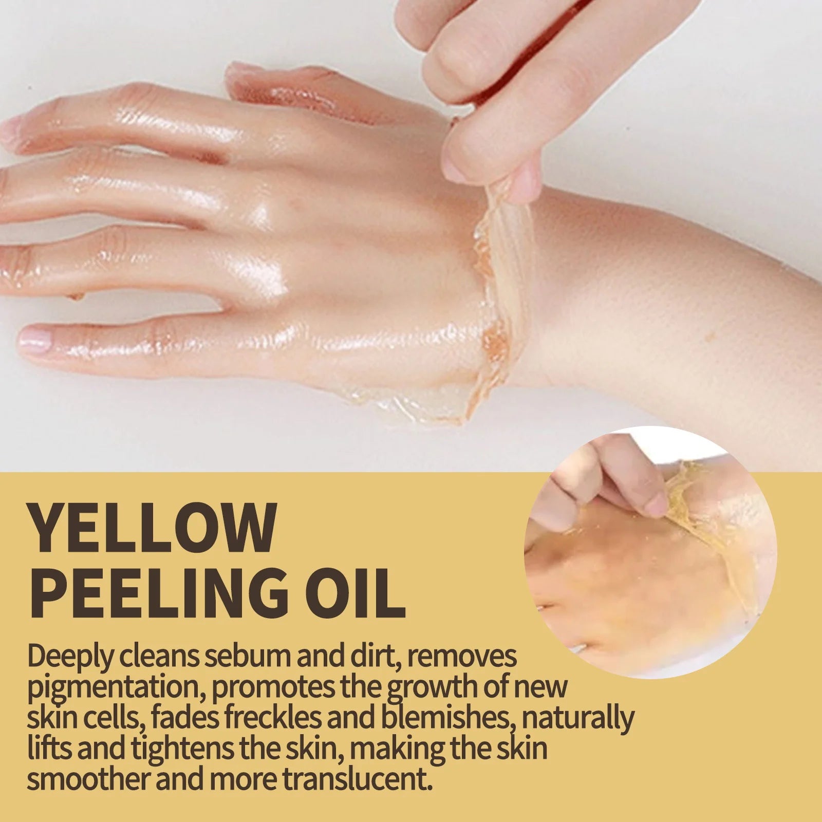 Strong Yellow Peeling Oil Bleach Dark Skin Whiten Lotion Lighten Body Elbow Knee Hand Exfoliate Dead Skin Nourish Even Skin Tone