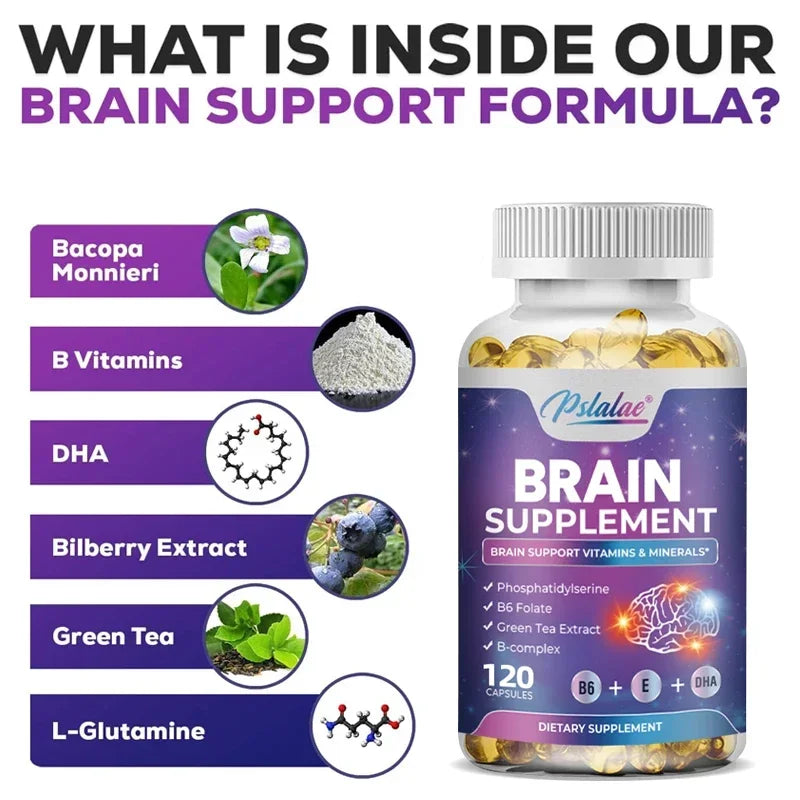 Brain Supplement - Contains B Vitamins To Support Brain Health, Improve Cognitive Function, and Enhance Memory and Concentration