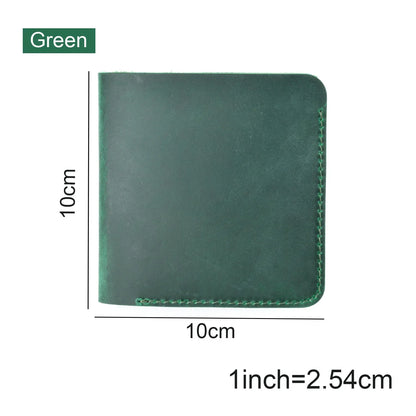 Genuine Leather Clutch Wallets Bifold Purse Vintage Crazy Horse Leather Men wallets Retro Coin Pocket Women Men Wallets Green